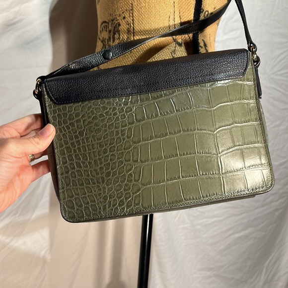 Cole Haan purse shoulder bag crossbody croc embossed leather Luxury - Picture 8 of 12